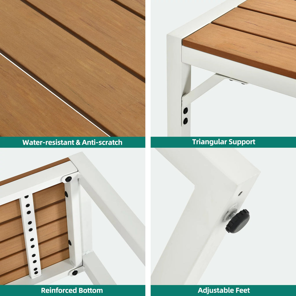 3 Pieces Patio Dining Table and Bench U9996