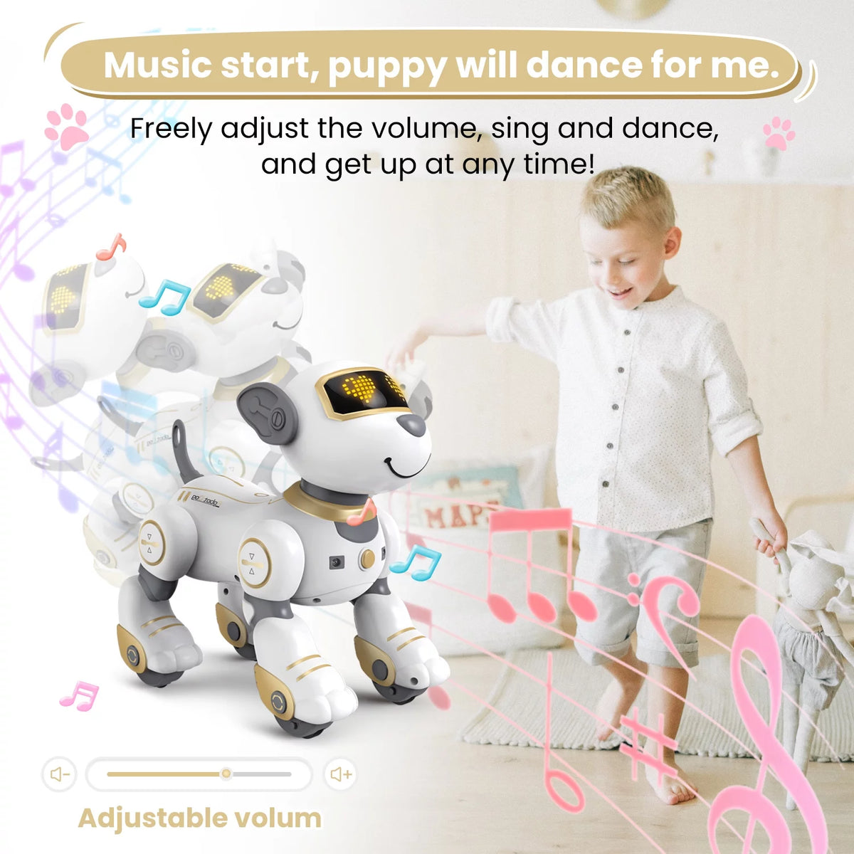 Gold Robot Dog Interactive Robot Pet Q1129