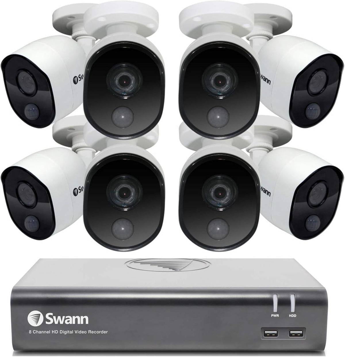 8 Channel 8 Bullet Camera 1080p HD DVR Wired CCTV System Y1550