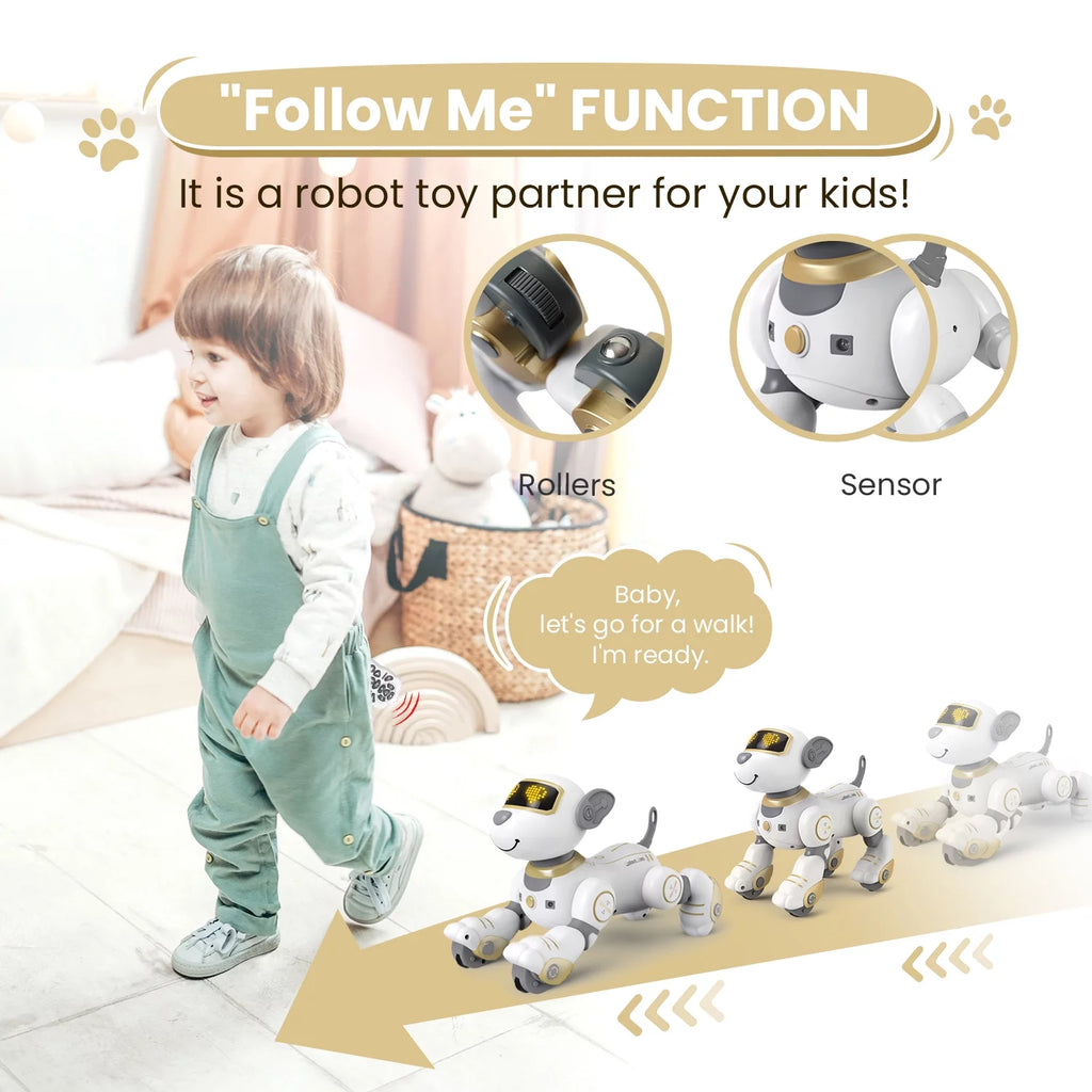 Gold Robot Dog Interactive Robot Pet Q1129