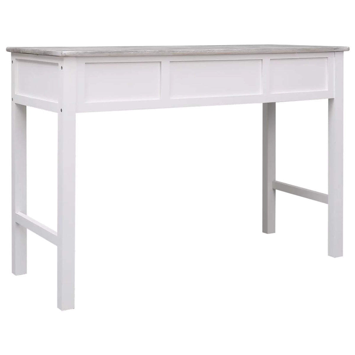 Gray Wood Writing Desk with 2 Drawers 43.3in x 17.7in x 29.9in B997441