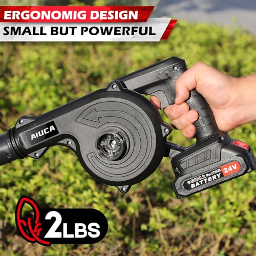 24V Cordless Electric Leaf Blower with 2 Pack Batteries and Charger Z47611