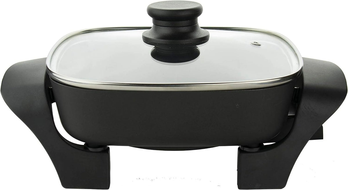 8-Inch Nonstick Electric Skillet With Glass Lid, Black P6192