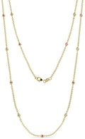 Pink Sapphire and Diamond 13 Stations Necklace 0.35 ct tw 14K Yellow Gold O3055
