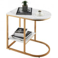 Mini Side Table with Steel Frame & Faux Marble Top T426