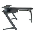 Carbon Black Black Matte L-Shape Gaming Desk with Hutch M257637