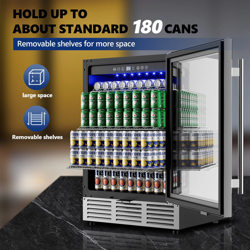 15 Beverage Cooler 32 Bottle Wine Fridge Glass Door B654299