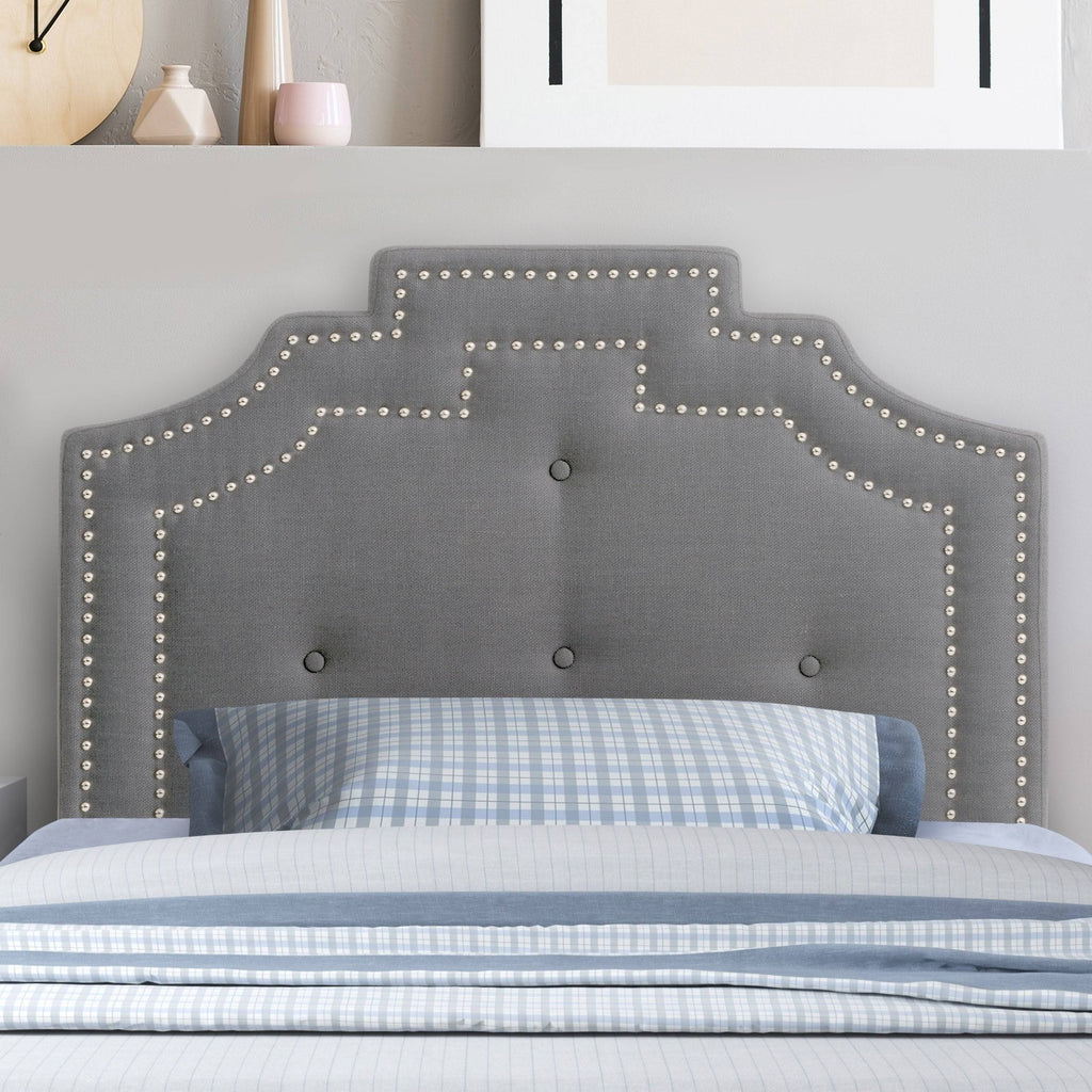 Dark Grey Button Tufted Headboard Q28468