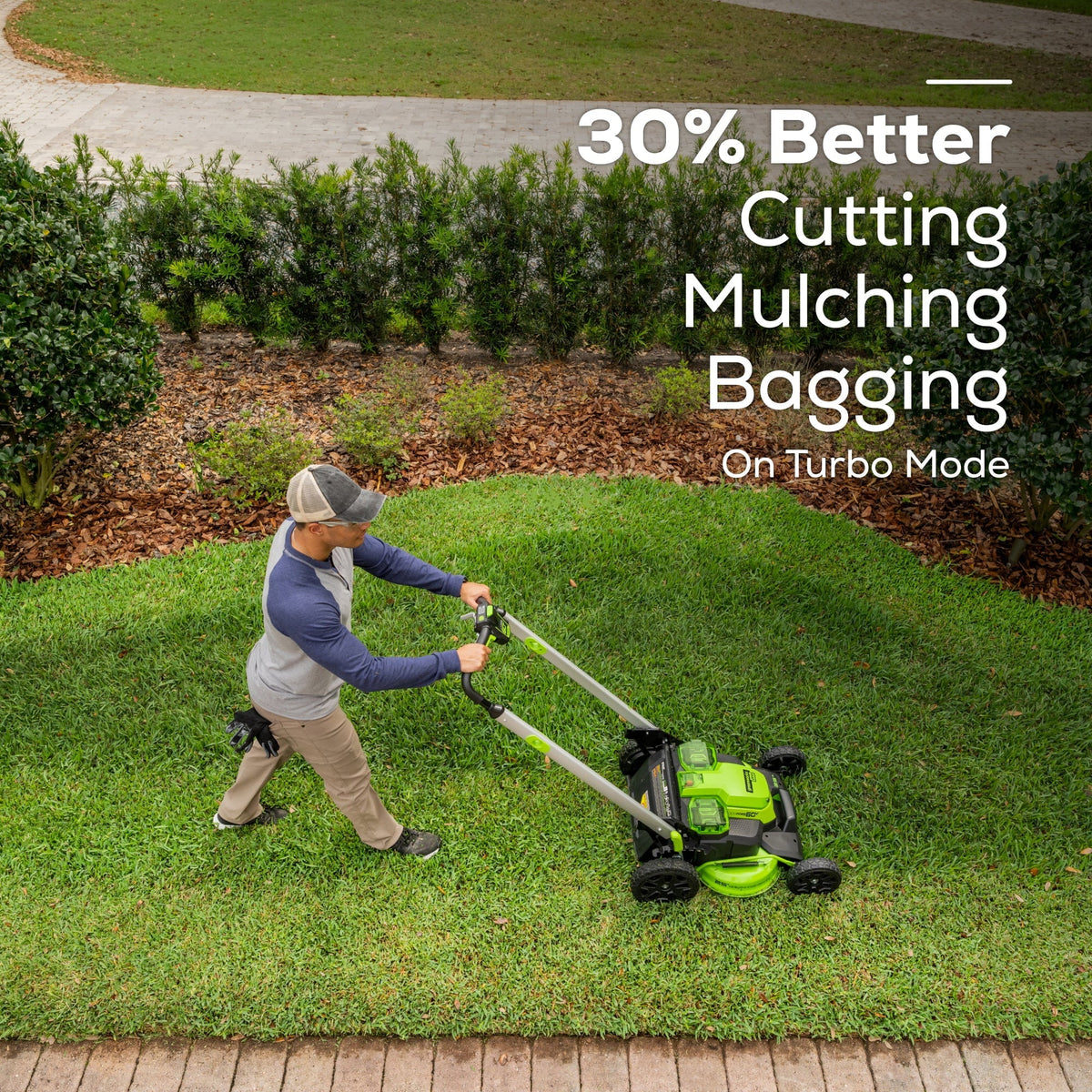 60V Cordless Self-Propelled Lawn Mower with 4.0Ah Batteries & Charger U91468