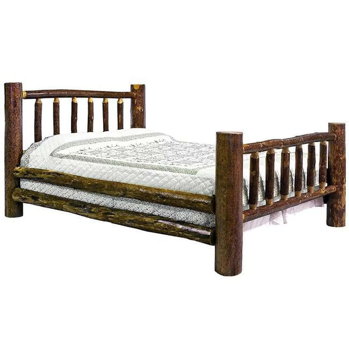 Queen Bed with Laser Engraved Bronc A675