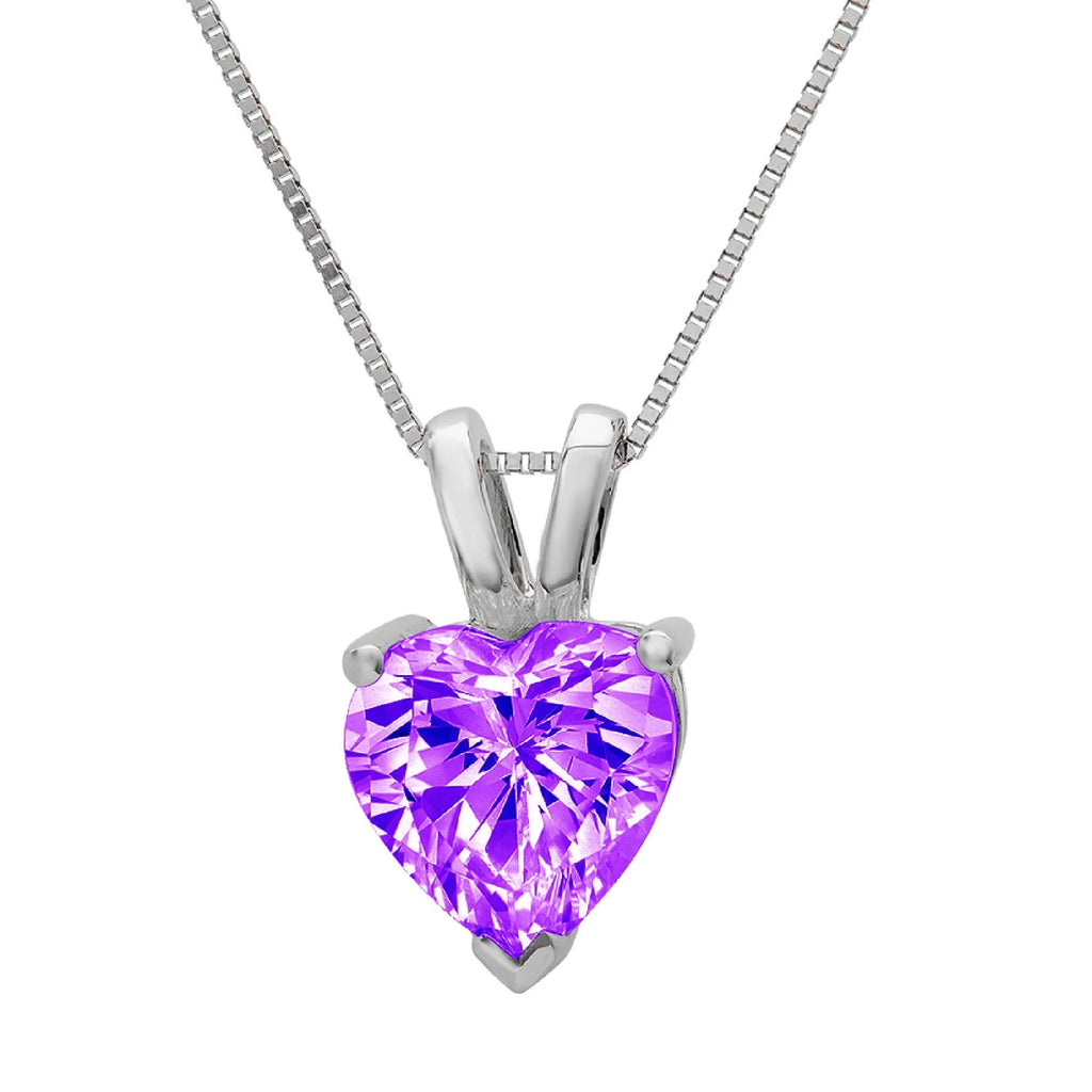 18K White Gold Amethyst Pendant with 16" Chain R14014