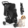 4 Wheels Foldable Pet Dog Stroller with Cup Holder A11654