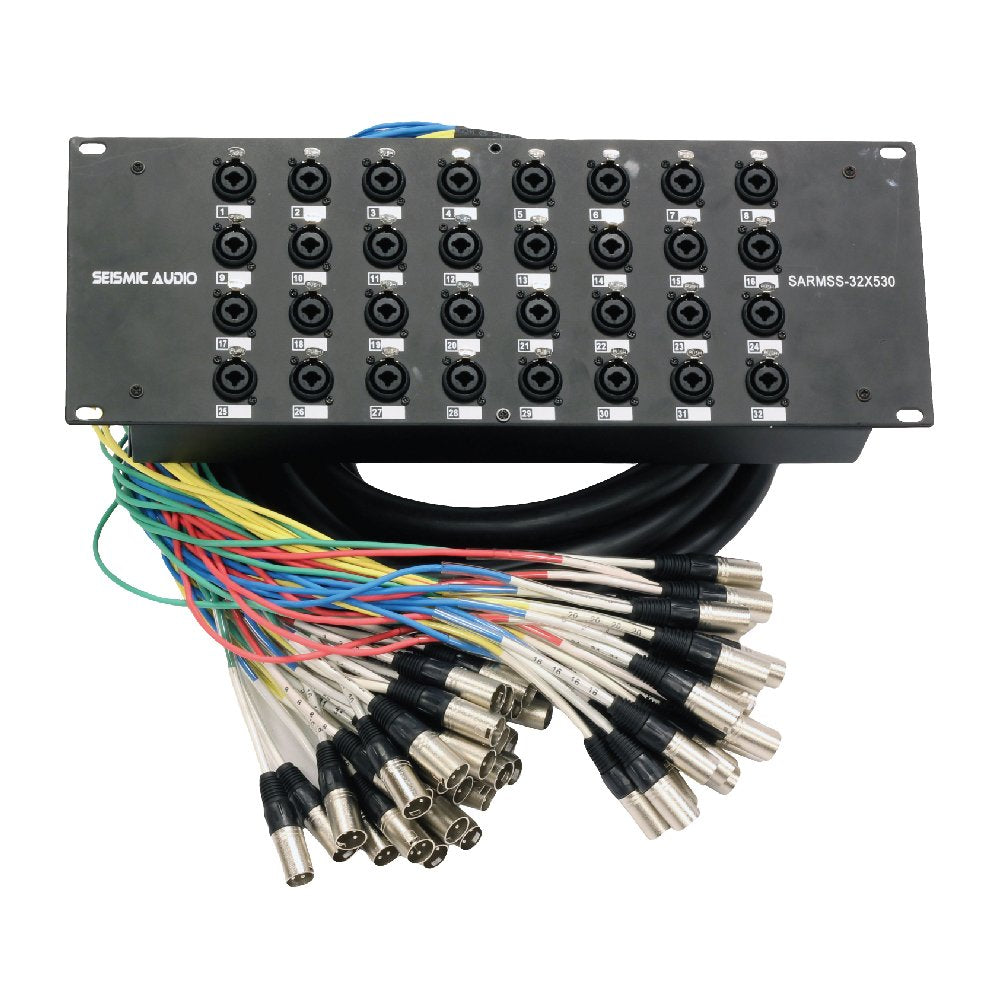 32 Channel XLR TRS Combo Splitter Snake Cable with two 15' XLR trunks O980
