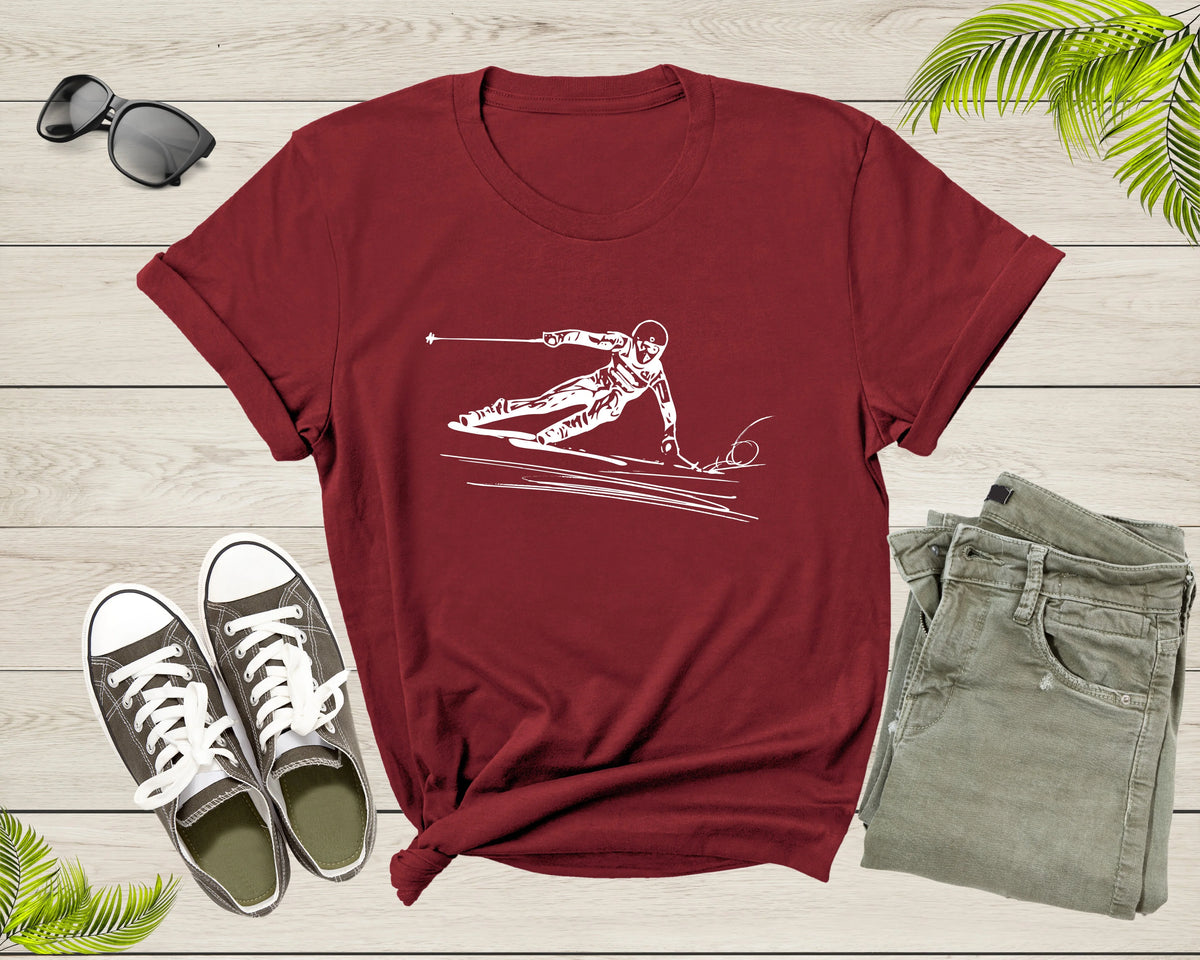 Ski Downhill Slalom Skier T-Shirt M508