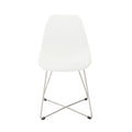 White Brushed Stainless Steel Dining Side Chair Set of 4 F408130
