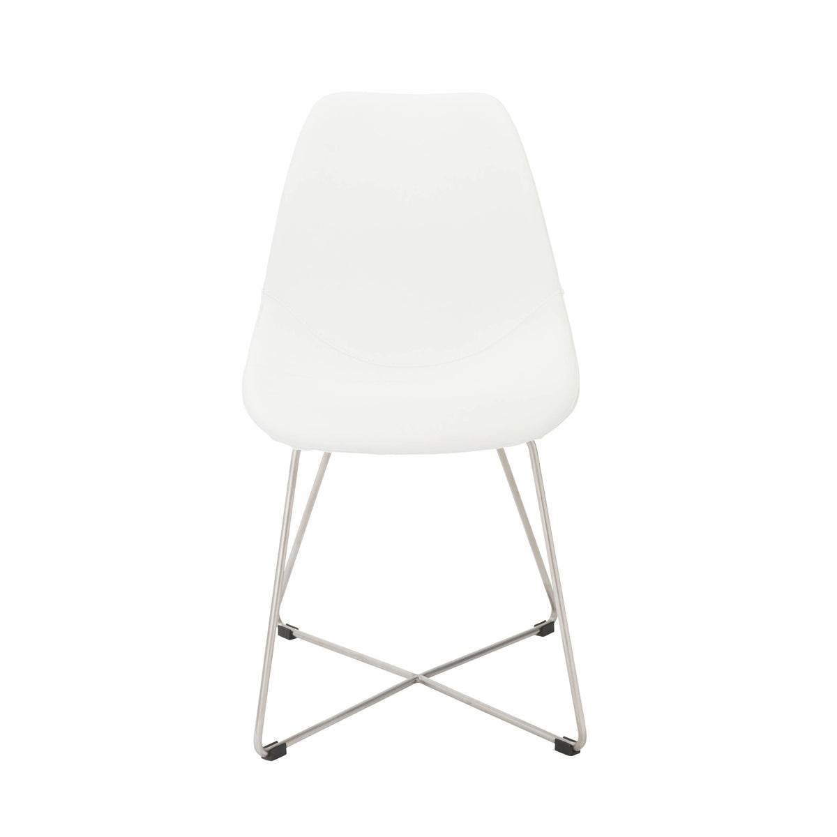 White Brushed Stainless Steel Dining Side Chair Set of 4 F408130