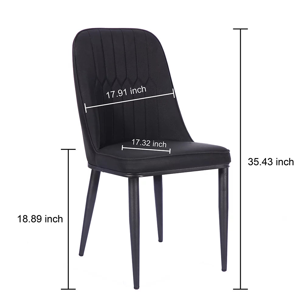 Black Faux Leather Dining Chair Set of 6 N440937