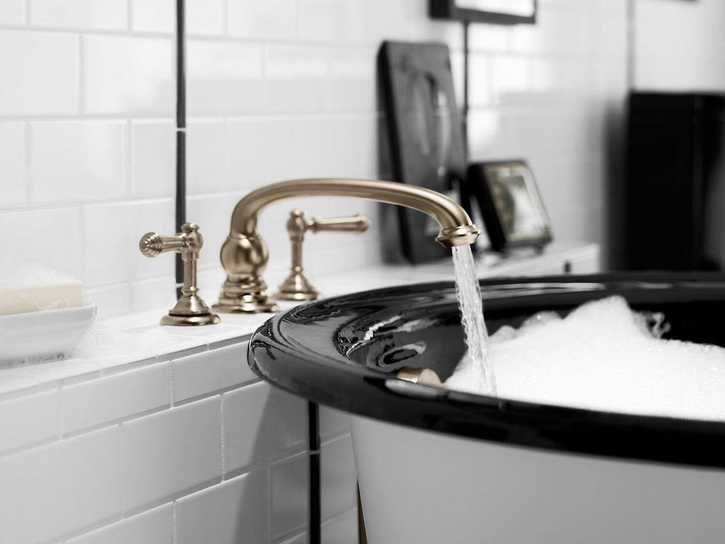 Polished Chrome Deck-Mount Bath Lever Handle Trim K1726