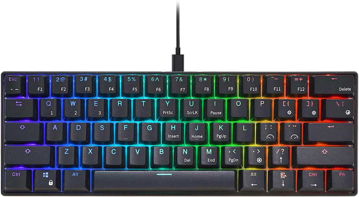 Wired 60% Mechanical Gaming Keyboard RGB Backlit Hot-Swappable Red Switch White I165646