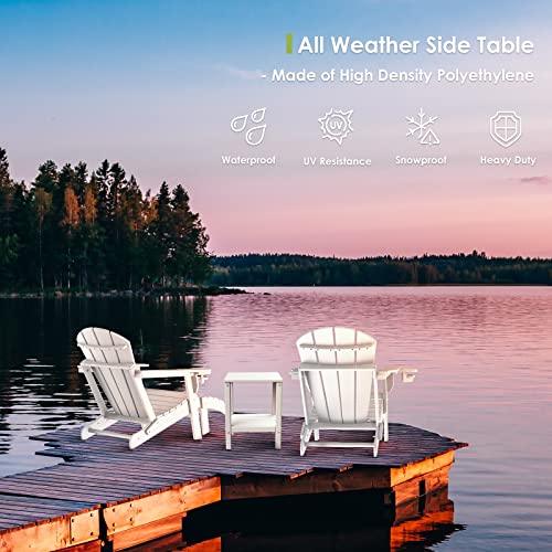 Dark Brown HDPE Plastic Outdoor Side Table with Storage Shelf G901
