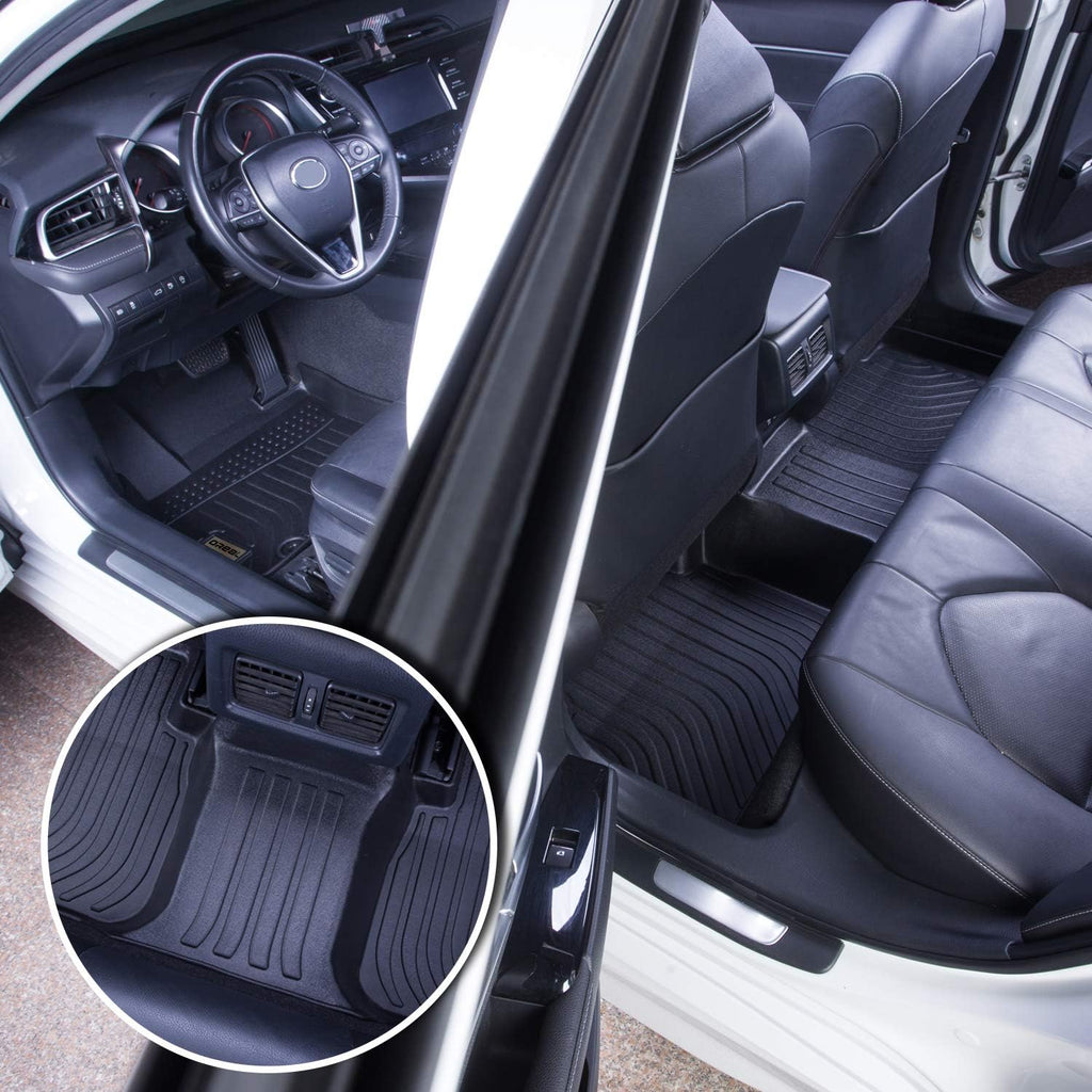 Black Floor Mats Liners Front and Rear Carpet F68015