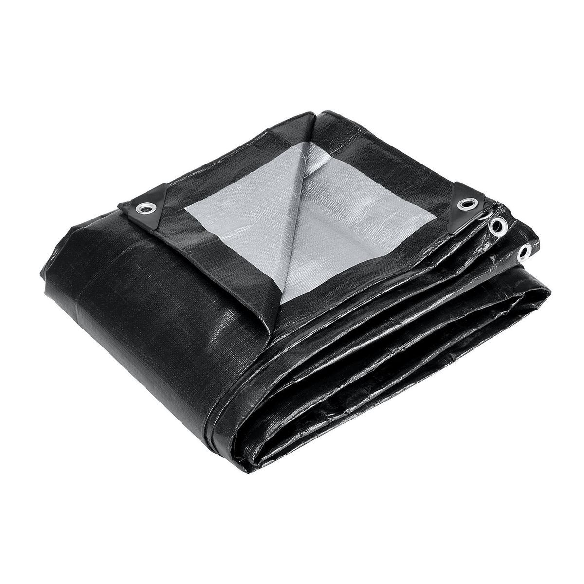 12 ft. x 16 ft. Silver and Black Weather-Resistant Tarp W975