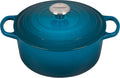 4.5 qt. Deep Teal Enameled Cast Iron Round Dutch Oven W3495