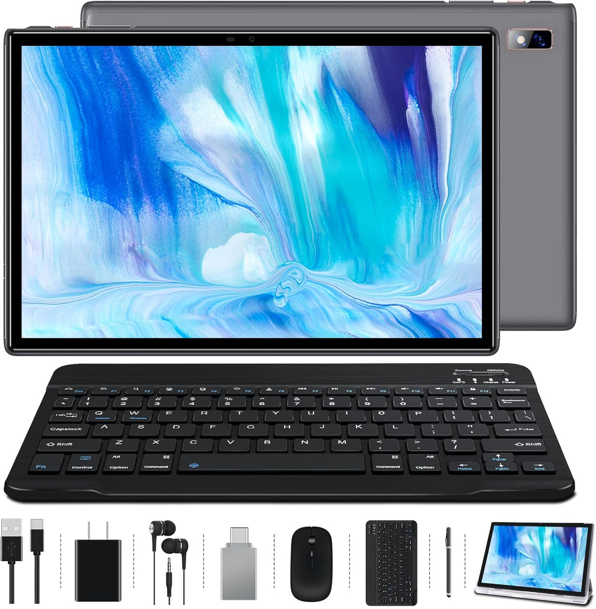 Tablet 10 inch Android 10.0, 4GB RAM 64GB Storage, with Keyboard & Mouse J838