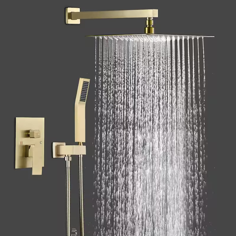 Brushed Gold 12 in. Shower Faucet Head with Handheld L688