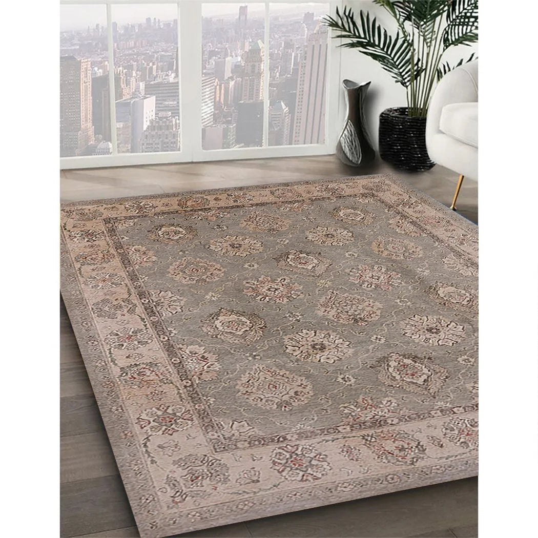 Dark Almond Brown Rectangle Oriental Area Rug B647216