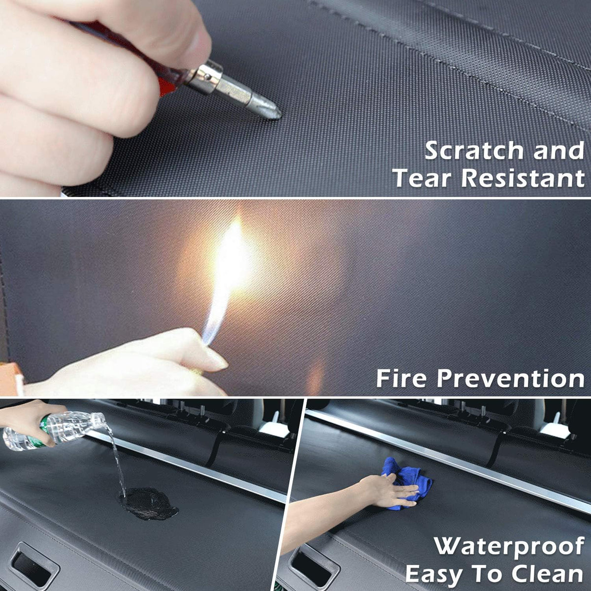 Black Retractable Rear Cargo Security Shield Shade Y207673
