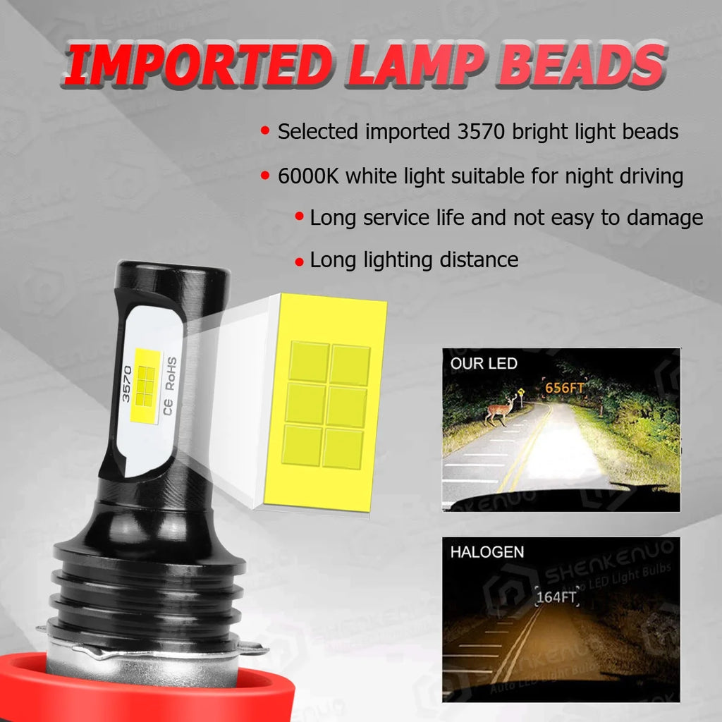 4x LED Headlight Hi/Lo Beam + Fog Light Bulbs J51977