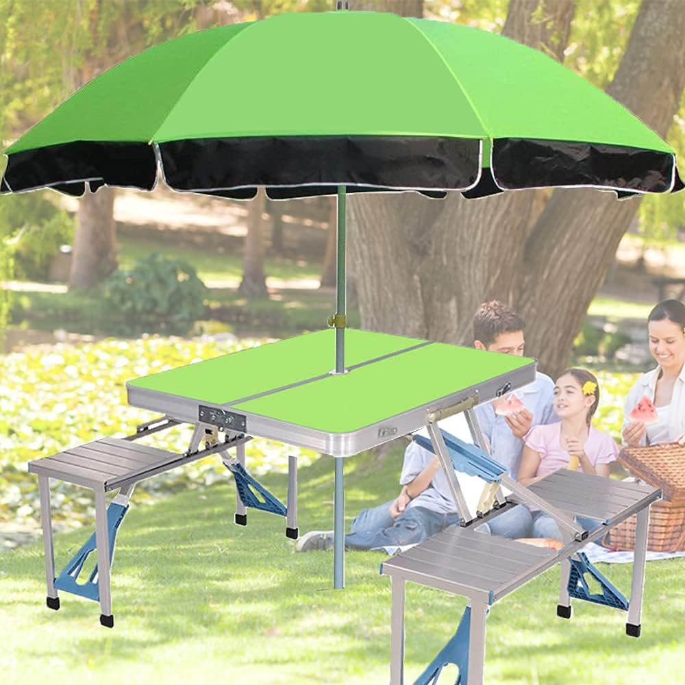 Portable Folding Picnic Table with Seats and Umbrella Hole V847019