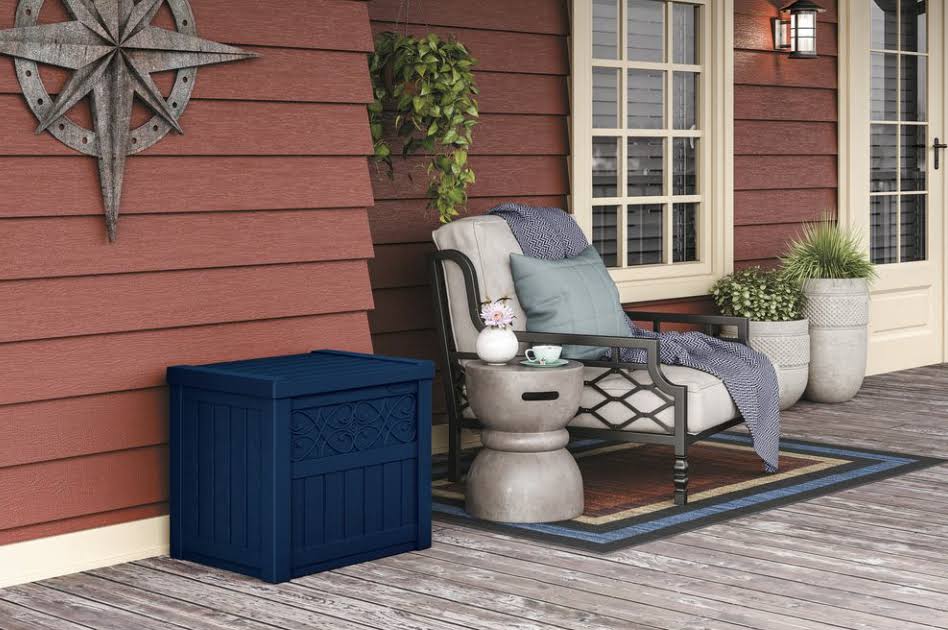 Navy Blue 22 gal. Resin Deck Box L943368