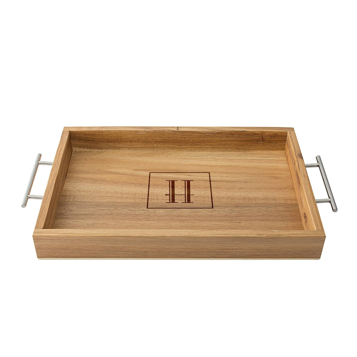 Acacia Tray with Metal Handles C921