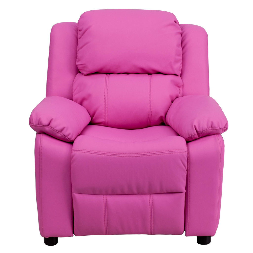 Pink Vinyl Upholstered Recliner V1141