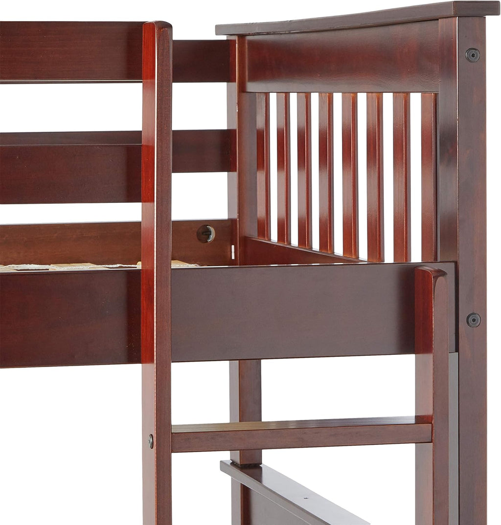 Dark Cappuccino Twin Bunk Bed with Under Bed Drawers T9752