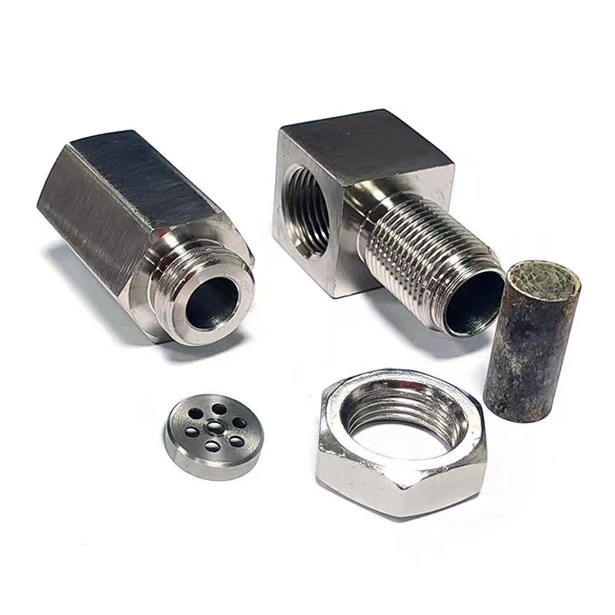5 Pcs M18x1.5 90-Degree 304 Stainless Steel 02 Sensor Adapter M67136