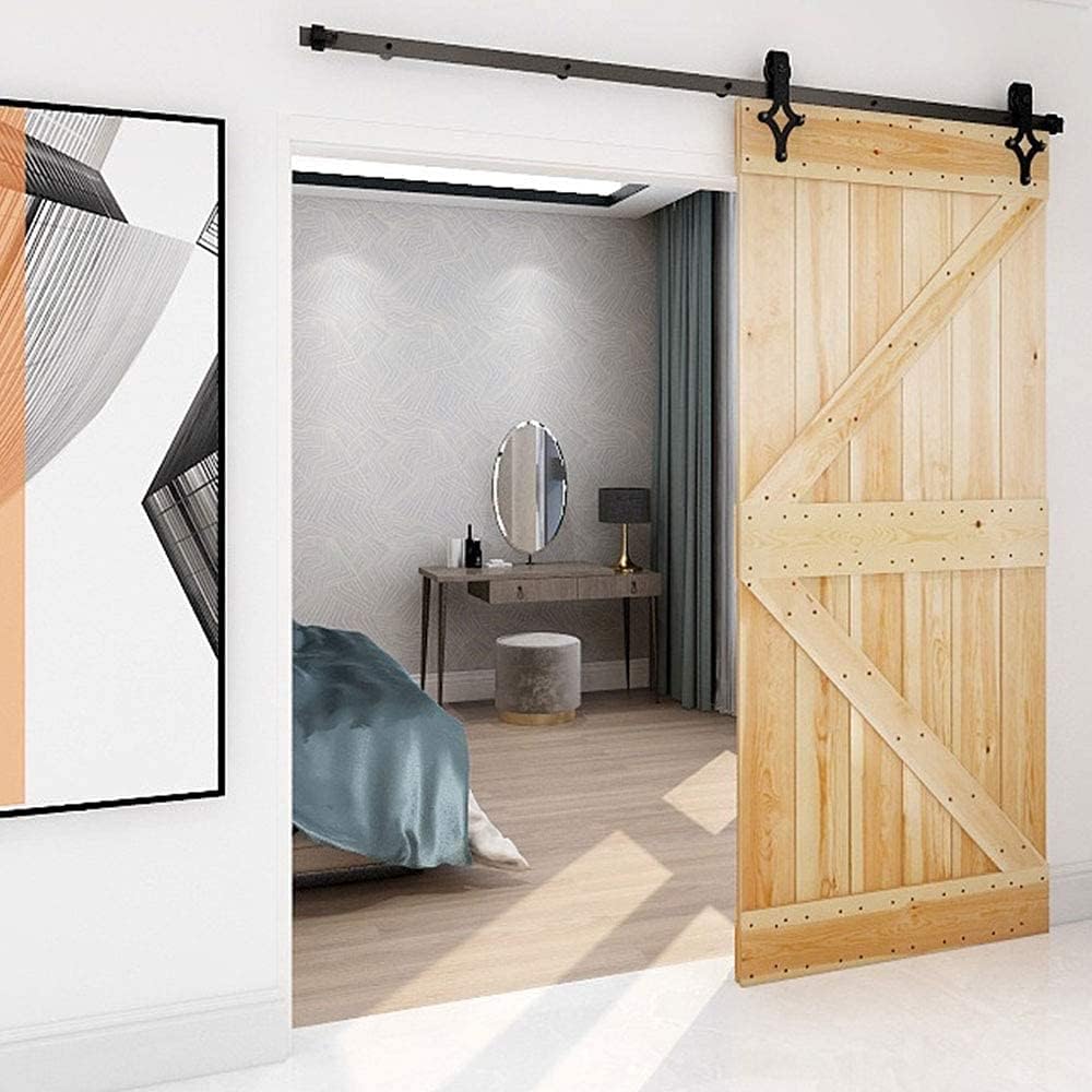 14FT Black Sliding Barn Door Hardware Kit N2194