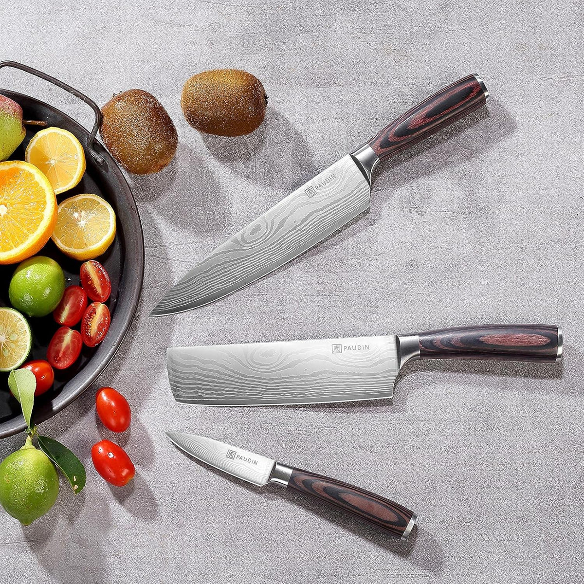 3 Pieces German High Carbon Stainless Steel Knife Set C597658