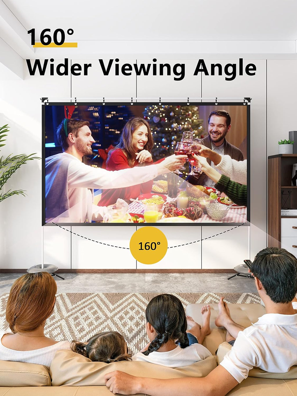 120 Inch 16:9 Portable Projector Screen with Stand and Carry Bag I816