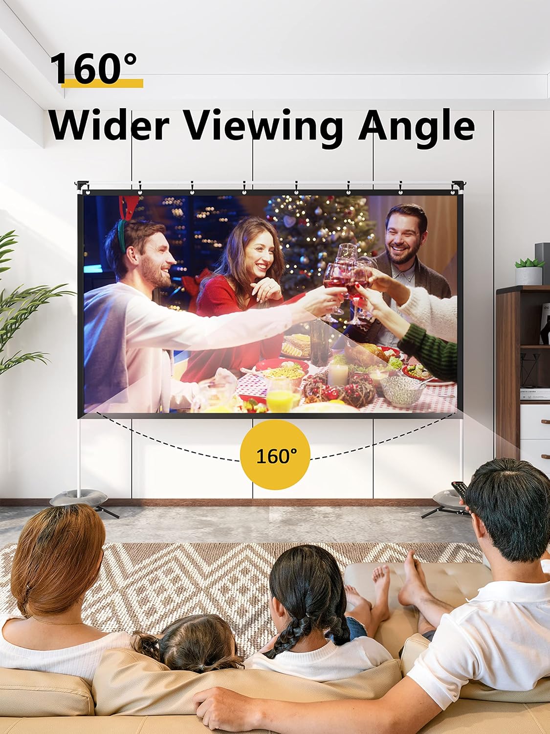 120 Inch 16:9 Portable Projector Screen with Stand and Carry Bag I816
