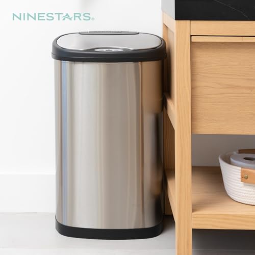 13 Gallon Stainless Steel Automatic Motion Sensor Trash Can W266