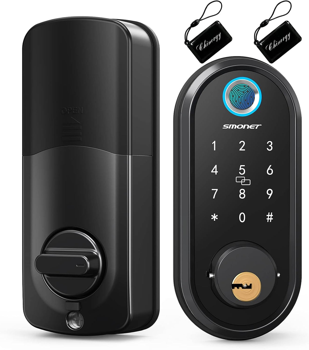 Keyless Entry Deadbolt Door Lock with Fingerprint Touchscreen Keypad Pack of 2 L4475