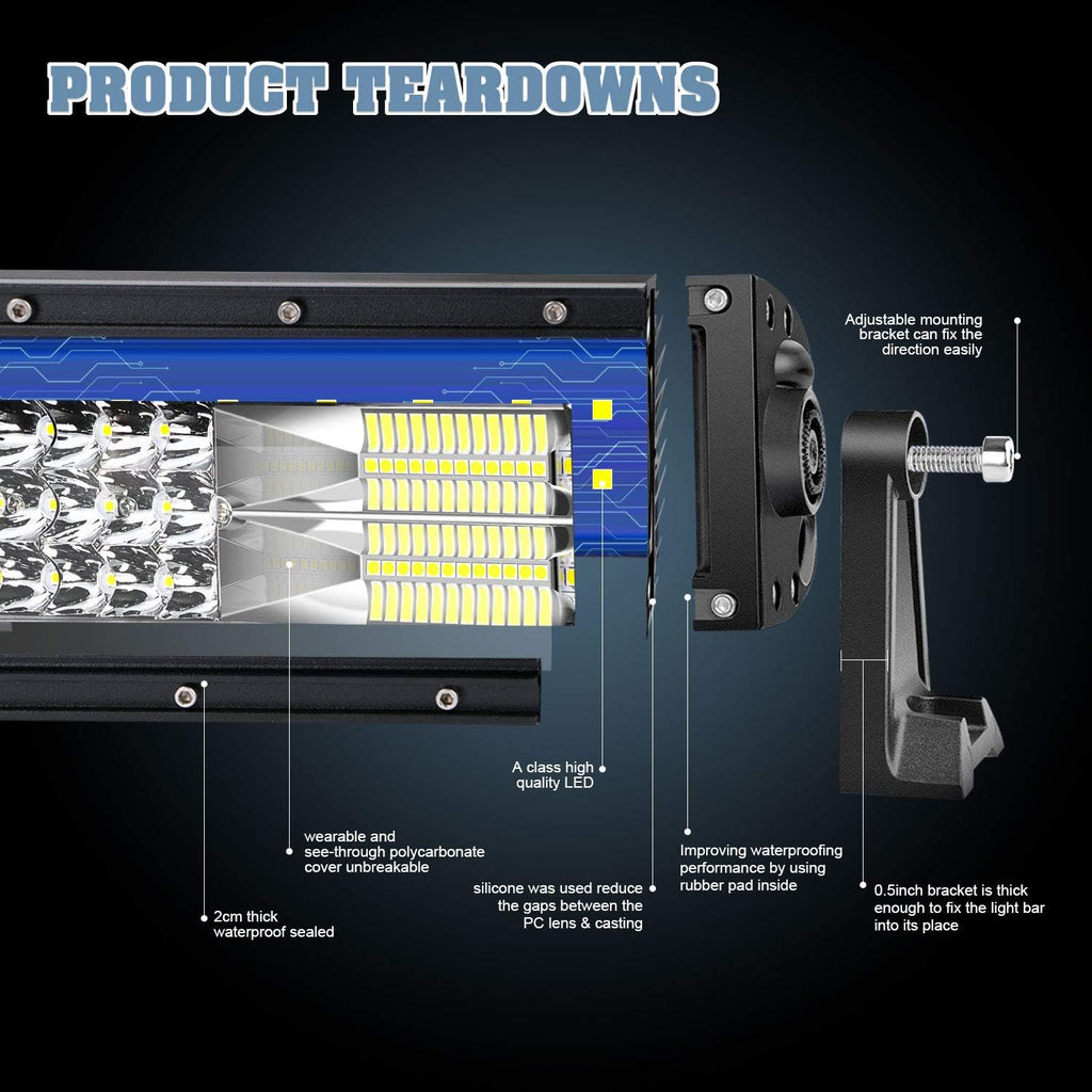 32 LED Light Bar with Wiring Harness and 4 Inch Fog Lamps D626437