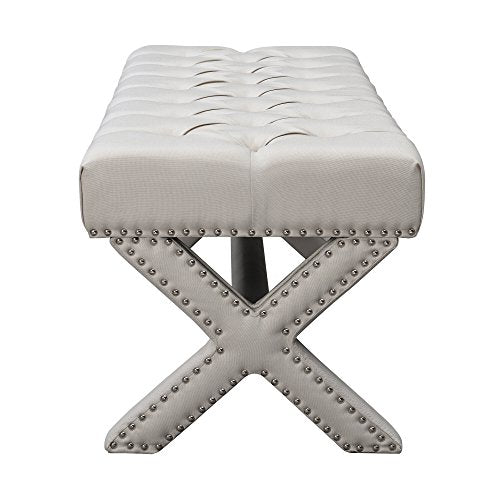 Dark Grey Velvet Bench V17919