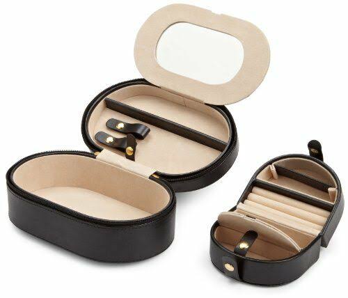 Black Oval Zip Travel Case Y522