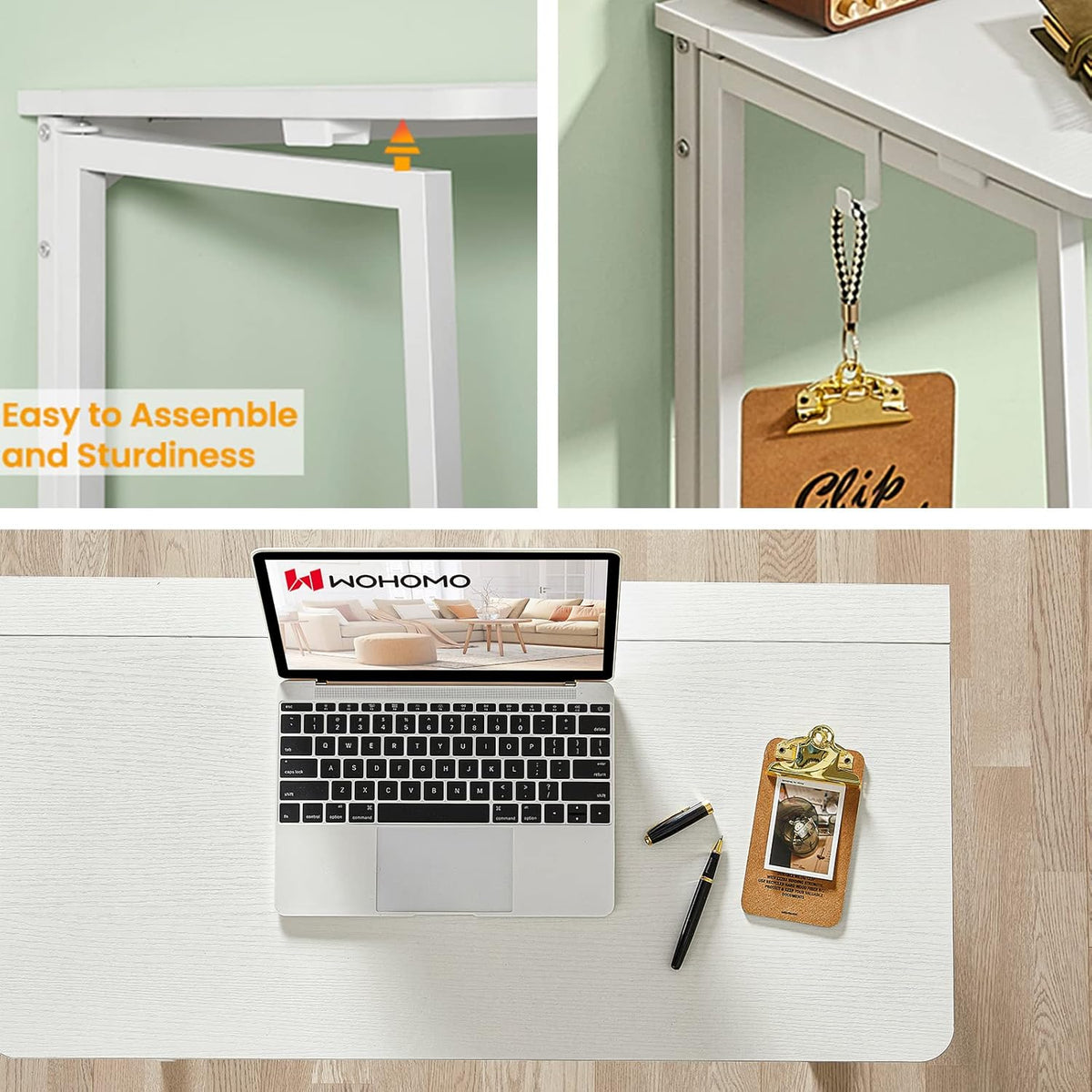 Folding Desk 31.5" Oak White I59460