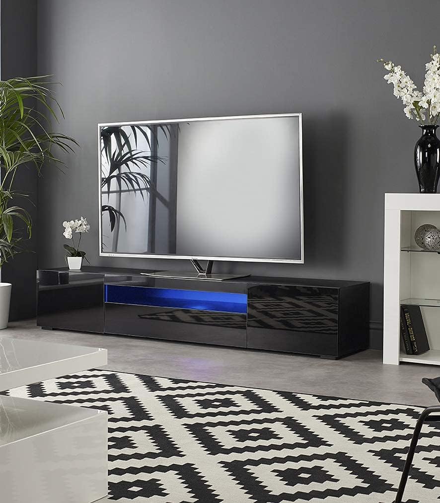 Modern Black Modular TV Cabinet with LED Lights S51793