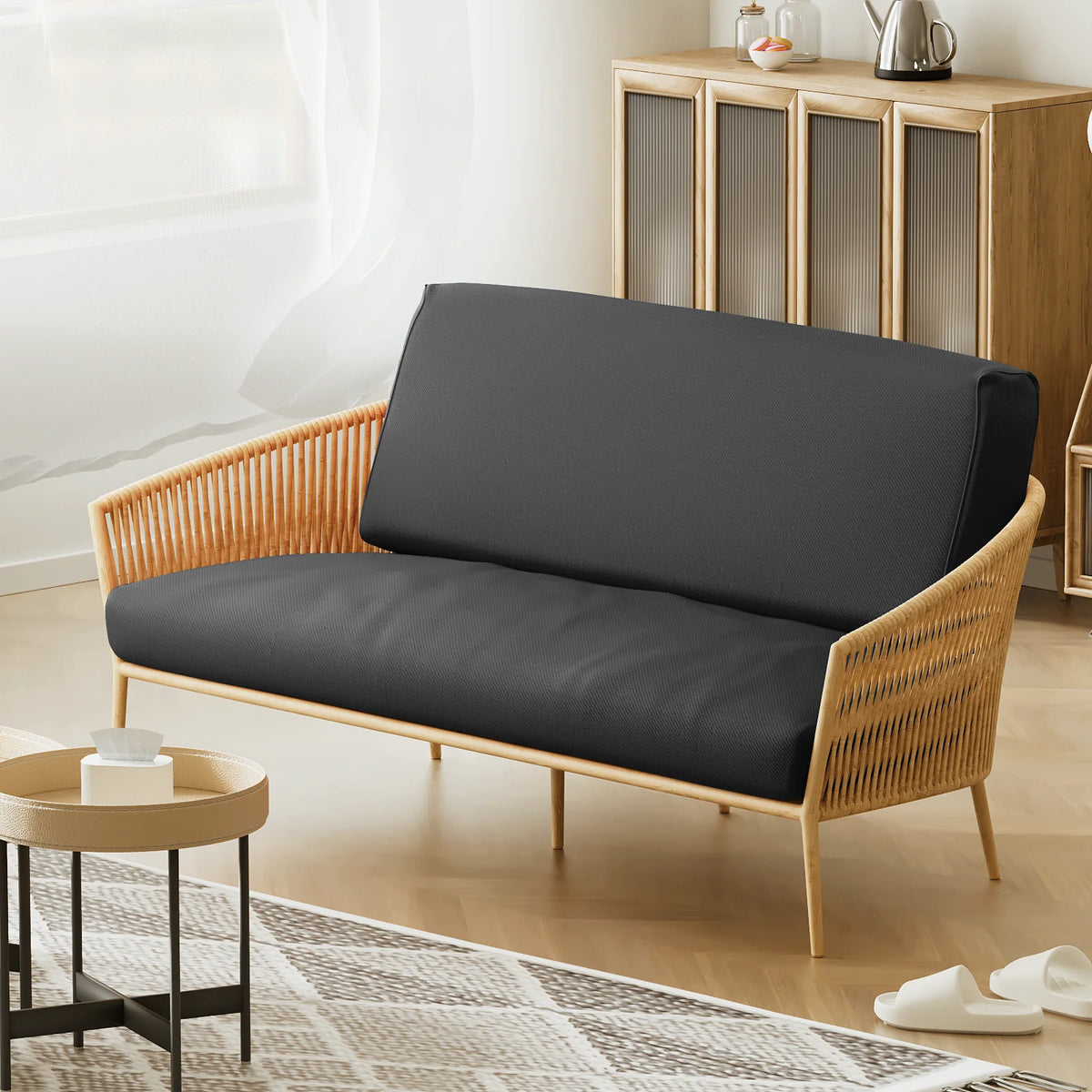 Twin Size Black Futon Cover V174041